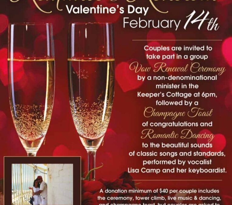 Valentine’s Day group vow renewal ceremony at Absecon Lighthouse Feb. 14