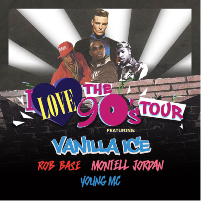 I Love the 90s Tour with Vanilla Ice, Montell Jordan, Rob Base and Young MC Slated for Hard Rock Live