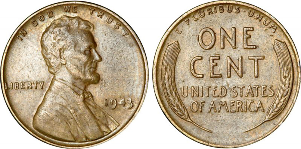 1943 copper and 1944 steel cents