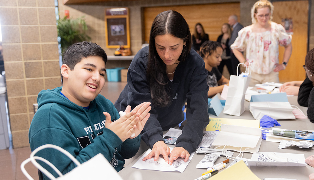 Art Workshop Brings Undergraduates and Special Services Students Together